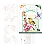 Whnbuij Aquarellfarben-Set – Reise-Wasserfarben-Set mit Palette und Pinsel, tragbares, dreifach...