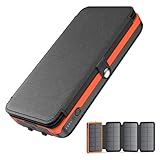 BRENCIL Solar Powerbank 27000mAh, 22,5W Power Bank mit 4 Solarpanels Tragbares Externer Akku Solar...