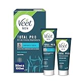 Veet Men Haarentfernungsset für Intimzonen des Körpers, Haarentfernungscreme für Herren, 100 ml...