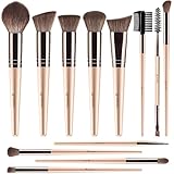 BEAKEY Pinselset Makeup 12-teilige, Hochwertige Synthetik Make Up Pinsel, Rosé Gold Professionelle...