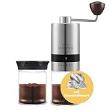 SILBERTHAL Kaffeemühle Manuell Kegelmahlwerk aus Edelstahl - Verstellbarer Mahlgrad von grob bis...