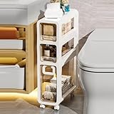 Schlanker, wasserdichter Badezimmer-Rollschrank, ideale Toilettenpapieraufbewahrung für kleine...