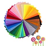 40Stks Vliesstoff Filzplatten, 1mm Weicher Bastelfilz in Verschiedenen Farben, 10x15cm Patchwork...