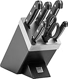 ZWILLING Gourmet Selbstschärfender Messerblock, 7-teilig, Messer und Schere aus rostfreiem...