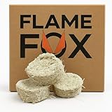 Flame Fox Holzbriketts 8 cm Ø – Premium Brennstoff aus recyceltem Wachs & Holzspänen – Lange...