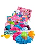 Genio Kids Zaubersand 1kg Set Cupcakes & Eiscreme - Pink und Blau Sandknete Magischer Sand, 8...