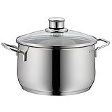 WMF Diadem Plus Kochtopf groß 20cm hoch, Fleischtopf Induktion 3,7l, Glasdeckel, Cromargan...