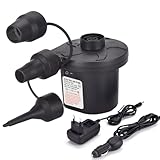 Elektrische Luftpumpe Luftmatratze, 2 in 1 Auto Luftpumpe Elektrisch für Aufblasbar und Ablassen,...