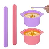 2 Stück Silikon Wachs Warmer Schüssel Waxing Set Wiederverwendbare Wax Maschine Liner...