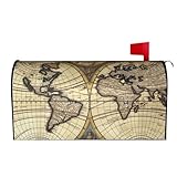 Spring Mailbox Covers Antike Map World Globe Mailbox Covers Magnetic Standard Size 64.8x53.3 cm...