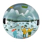 MLWSKERTY Aufblasbarer Schneeschlitten Mit Griffen Verdickter Winter Aufblasbarer Schneerohr PVC...