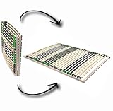 Lattenrost FixSTAR 140x200 cm, Lattenrahmen mit 7 Zonen, FERTIG MONTIERT 28 Leisten, aus Buche und...