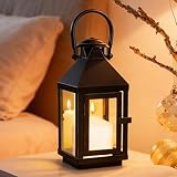 Laterne Deko Schwarz Für Draußen, Windlichter Wetterfest Kerzenlaterne, Metall Deko-Laterne...