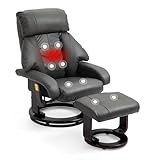 Mingone Fernsehsessel mit Hocker Massagesessel Relaxsessel mit Liegefunktion Elektrisch...