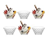 LAV Artemis 12cm Eisschalen - 6 Stück, Transparent, Geometrisch, Glas, 0.33 Liter,...