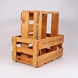 Obstkisten-online Stabile alte Weinkiste mit Schriftzug „Wein schenkt Freude“ Deko Gebraucht...