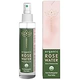 Pures Bio Rosenwasser Ambrosea 140 ml – 100% Natürlich & Bio, Echtes Gesichtswasser, Rosenwasser...