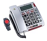 ELDAT Easywave Fon Alarm APF02, Hausnotruf Telefon mit Notrufarmband; schnurgebundenes...