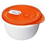 Rotho Micro Clever Mikrowellendose 1.6l mit Deckel und Ventil, Kunststoff (PP) BPA-frei, rot/weiss,...