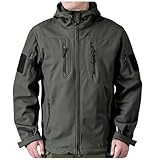 Herren Wasserdichte Softshelljacken Fleece Futter Warme Militärische Outdoor Winddicht...