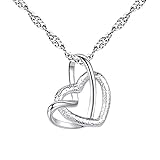 Murezima Herzkette Silber Anhänger Halskette mit exquisiter Ketten Halskette für Frauen Damen...