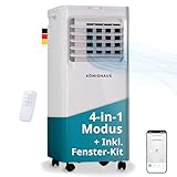 Könighaus Smarte Mobile Klimaanlage | Schnell & Effizient (A) | 4-in-1: Kühlung + Entfeuchter +...