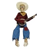 Halloween-Banjo-Schädel, BanjoSchädel-Ornament, Gruseliges BanjoSkelett, Cowboy-Banjo-Schädel,...