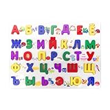 MagiDeal Montessori-Lernspielzeug für das russische Alphabet, Russisch-Sprachlernpuzzle für...