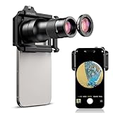 APEXEL 2-in-1 HD 6X-Teleobjektiv mit Festem Fokus und 150-mm-Makroobjektiv mit Universalclip,...
