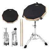 Kmise 12-Zoll- ÜBungs Drum Pad Erwachsene Kinder, Drum ÜBungspad Pad Mit Snare Drum Stand Und...