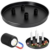 Gucass Magnet Kerzentablett für Advent Ø 25 cm mit 4 magnetischen Metall Kerzenständer...