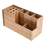CLISPEED Holz Aufbewahrungsbox für Friseurwerkzeuge Multifunktionaler Haarscheren und Kammhalter...