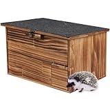 grosani Igelhaus aus Massivholz, Igel Haus Winterfest mit Boden, 47x29x34,5cm Igelhotel und...
