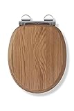 Croydex Rutland Flexi-Fix Holz-Toilettensitz mit sanfter Schließung – einfache Reinigung durch...