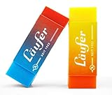 Läufer 69825 Plast Color Radiergummi, zweifarbig, radiert zuverlässig Bleistifte und Buntstifte,...