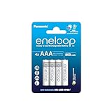 eneloop, AAA/Micro NI-MH Akku, 4er-Pack, Kapazität mit min. 800 mAh, Ready-to-Use NI-MH Akkus, bis...
