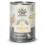 Wildes Land | Nassfutter für Katzen | Hühnerpüree (mit Distelöl) | Tablett 6 x 400 g