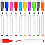 DIYDEC 10 Stück Whiteboard Stifte, 9 Farbe Whiteboard Marker Magnetische Trockenlösch Abwischbare...