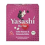 Yasashi Tee | Süße Beeren & Holunderblüte | 16 Pyramidenbeutel | Glutenfrei | Laktosefrei | Vegan