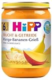 HiPP Bio Frucht & Getreide Mango-Bananen-Grieß, 6er Pack (6 x 190g)