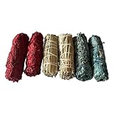 Sage Smudge-Sticks, 2 x weißer Salbei und Drachenblut 10,2 cm, 2 x weißer Salbei und Nag Champa...