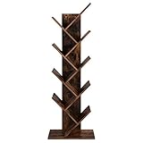 VASAGLE Bücherregal Baumform, Standregal 9 Ebenen, Eckregal platzsparend, Aufbewahrungsregal für...