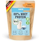 HANS Brainfood 80% Bio Whey Protein Pulver Neutral 1kg von Kühen aus Bayern ohne Zucker -...