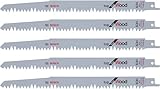 Bosch Accessories Bosch Professional 5x Säbelsägeblatt S 1531 L (für Brennholz, Grünholz,...