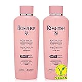 Rosense Rosenwasser 2x200 ml – feuchtigkeitsspendendes Gesichtswasser zur Gesichtsreinigung...