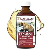 barf-alarm Premium Lachsöl für Hunde 1 Liter mit Omega 3 und Omega 6 Fettsäuren – Fischöl für...