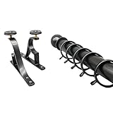 Gardinenstangen-Set, 38 mm, mit 1 Paar Endhalterungen, 1 Paar Endstücken und soliden Ringen (230...