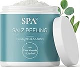 SPA55 Saunasalz Eukalyptus & Salbei – Totes Meersalz Körperpeeling mit Jojobaöl, Panthenol &...
