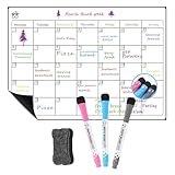 HORREX Familienplaner Abwischbar, A3 Wochenplaner Magnetisch, Haushaltsplan Familie, Magnettafel...