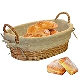 Brotschutzkorb Sauerteig -Proof -Korb mit Oval Brotkörben mit Blumenpantern Natürlicher Rattan...
